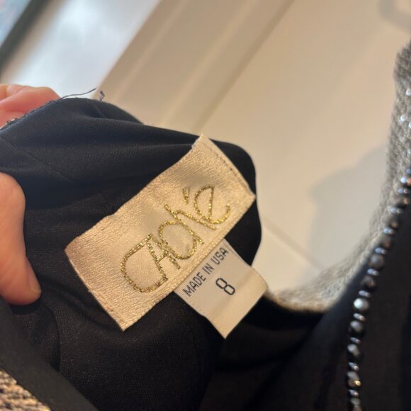 Jessica McClintock for Caché Sparkly Silver/Gold Evening Gown Sz 8 - Picture 9 of 11